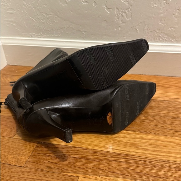 STUART WEITZMAN DARK BROWN ANKLE BOOTS 9.5 9 1/2 Square Pointed Toe Shoes Fall - Picture 7 of 10